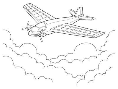 Solar-Wind Hybrid Plane coloring page to print