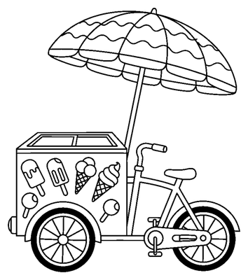 Sweet Treat Ice Cream Tricycle coloring page to print