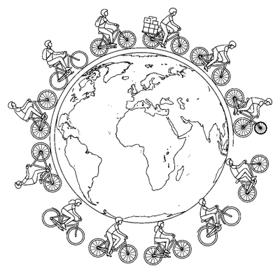 Pagina da colorare Giornata mondiale della bicicletta delle Nazioni Unite Unità da stampare