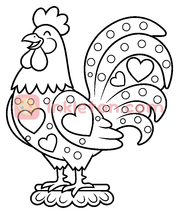 The Famous Rooster of Barcelos coloring page to print
