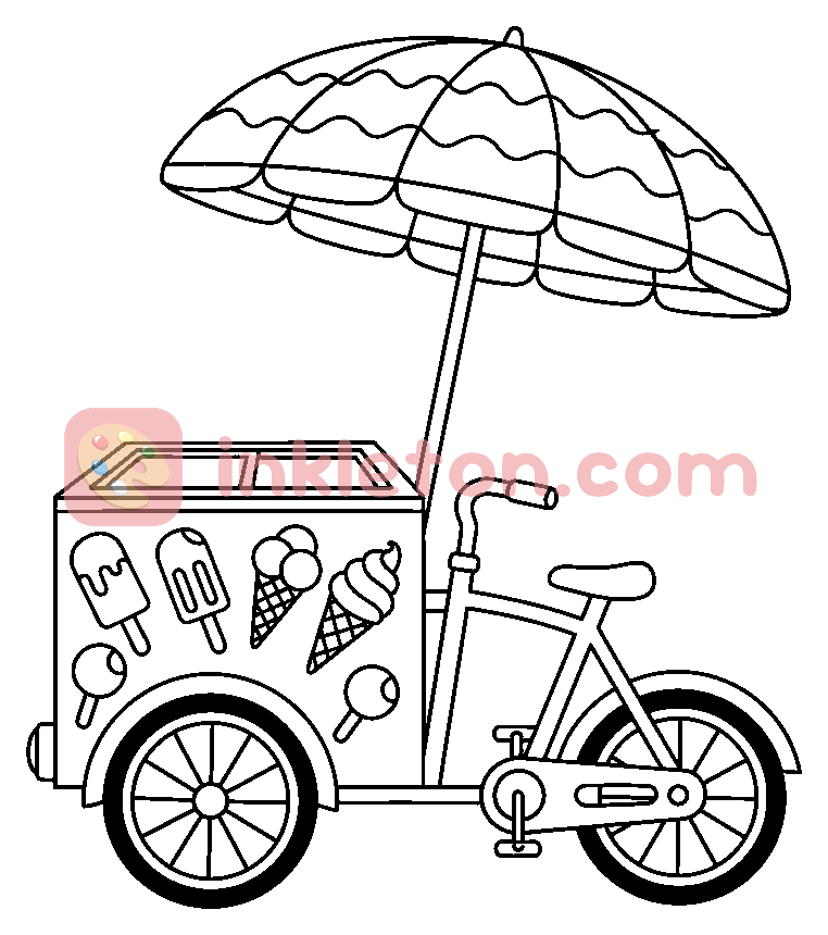 Página para colorear de Triciclo helado Sweet Treat para imprimir