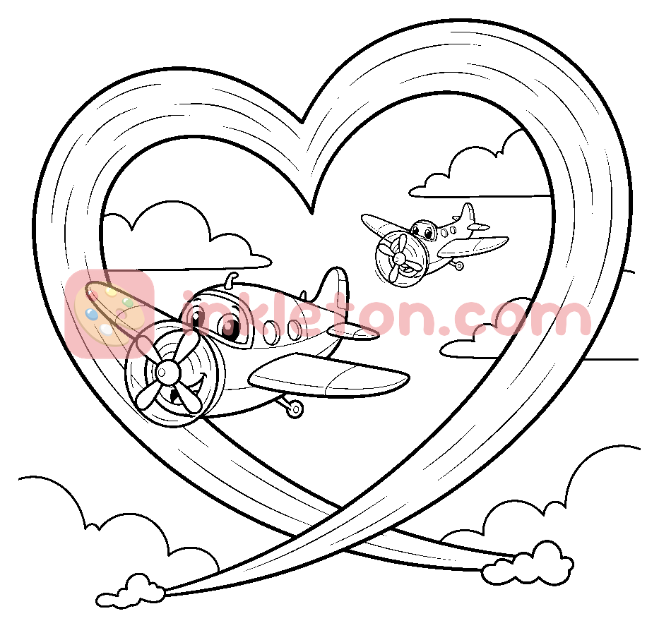Pagina da colorare Sentiero del cuore Jet Stream da stampare