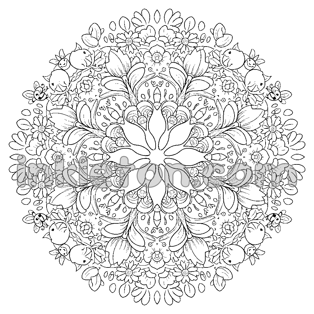 Intricate Spring Blossom Mandala
