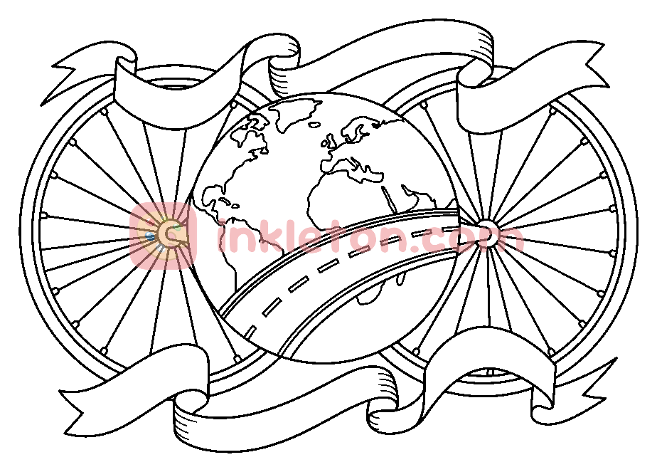 Pagina da colorare Mappamondo internazionale della pace da stampare