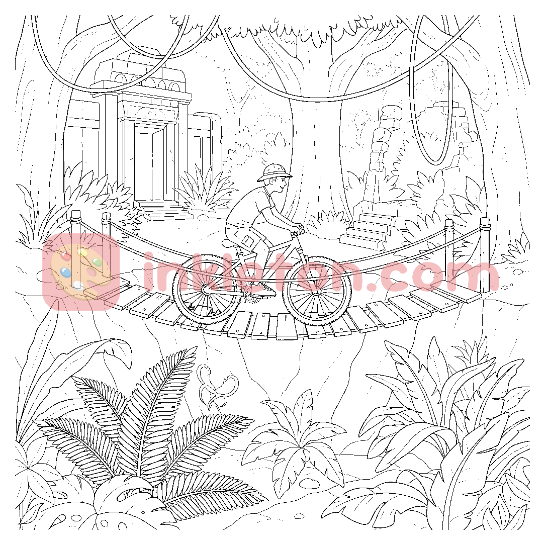 Page de coloriage Jungle Explorer sur roues à imprimer