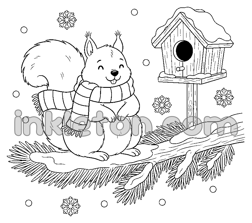 The Cozy Winter Squirrel