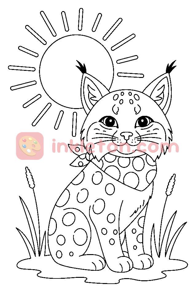 Página para colorir de Celebração do Lince Ibérico para imprimir
